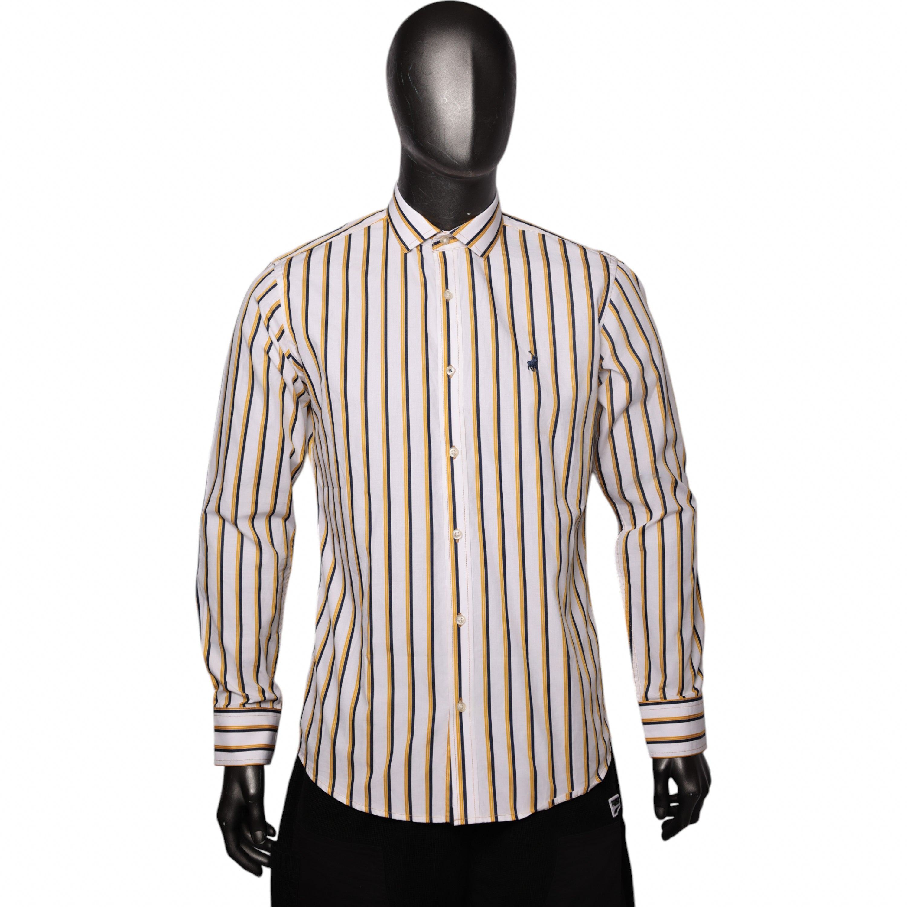 Polo Shirt Nathan Signature Ls Stripe White/Yellow